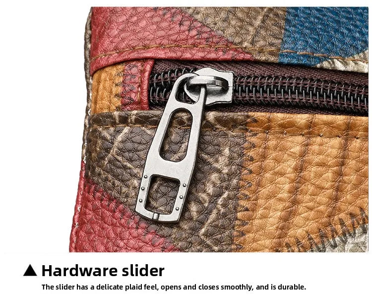 Retro PU Soft Leather Multi Pocket Handbag Shoulder Bag with Color Blocking Plaid Tassel Cross Bags, Mobile Phone Messenger Bag