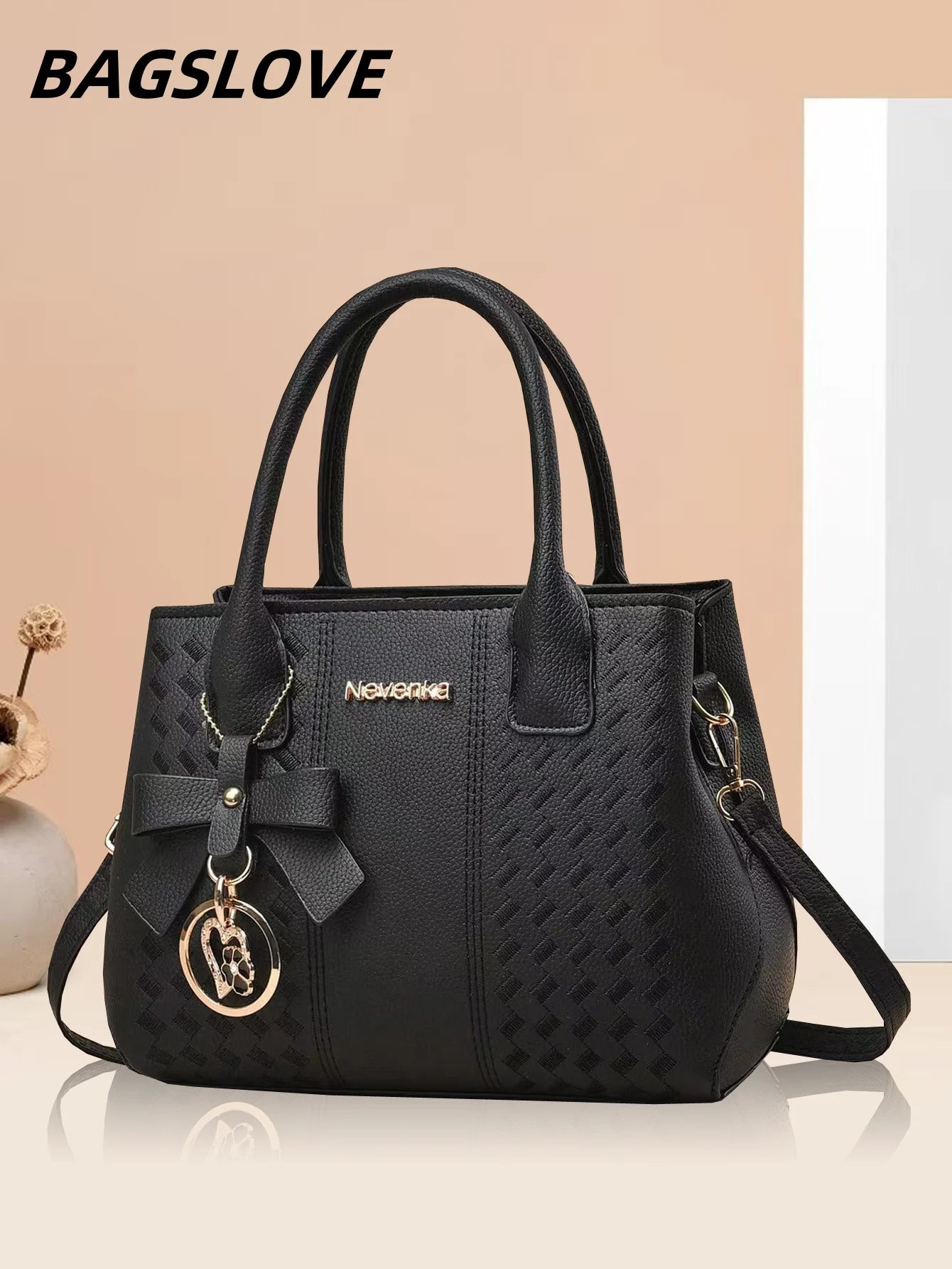 Solid color simple embroidered single shoulder handbag, stylish design for practical storage for daily use