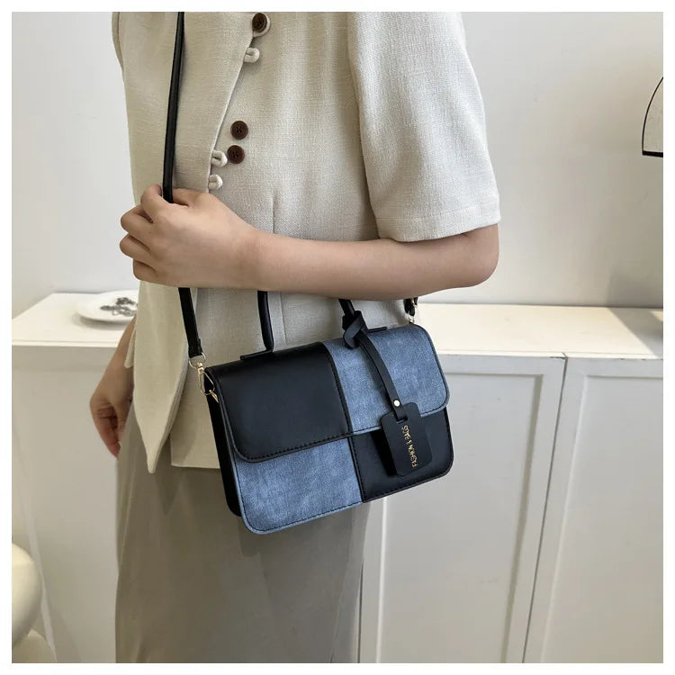 Fashionable PU Leather Handbag Women for Commuting, Stylish Single Color Blocking Handbags Shoulder Bag, Daily Outfit Tote Bag
