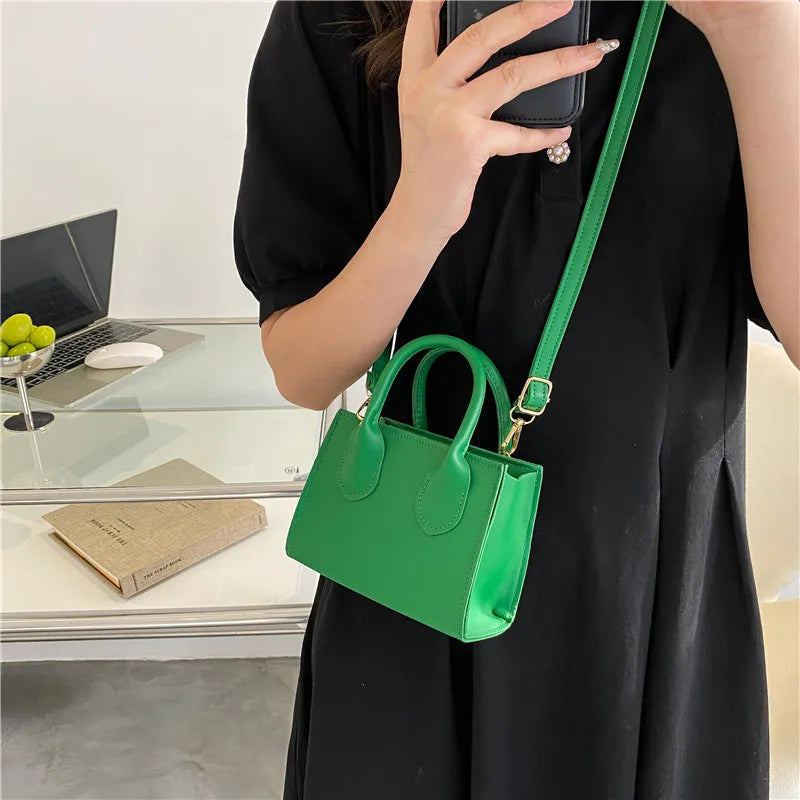 Soild Color Messenger Bags For Women PU Leather Brand Female Crossbody Shoulder Bag Luxury Design Mini Handbags and Purse Bag