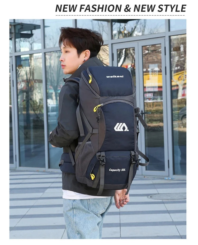 Outdoor sports backpack - hiking backpack 50L men's and women's hiking and camping bag travel backpack with dual shoulder straps