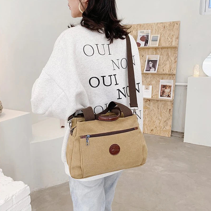 Women Casual Handbags Canvas Crossbody Bag for Woman Big Capacity Shoulder Tote Female Shopping Designer Messenger Bags bolso