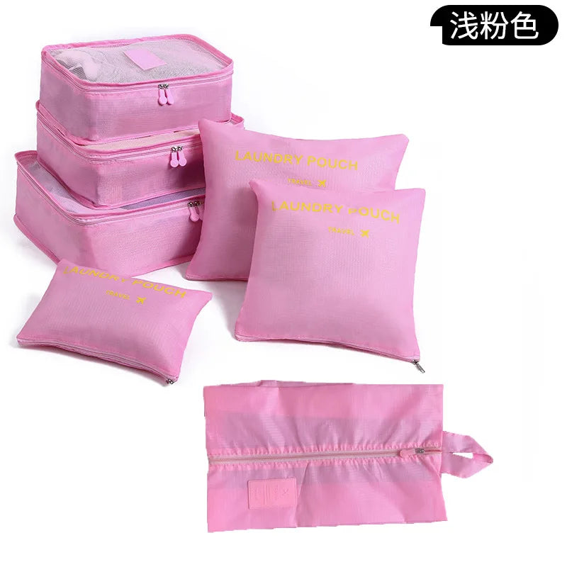 6-piece Large Size Travel Organizer Portable Suitcase Organizer Clothes Shoes Makeup Bag Luggage Organizer Travel Storage Bag