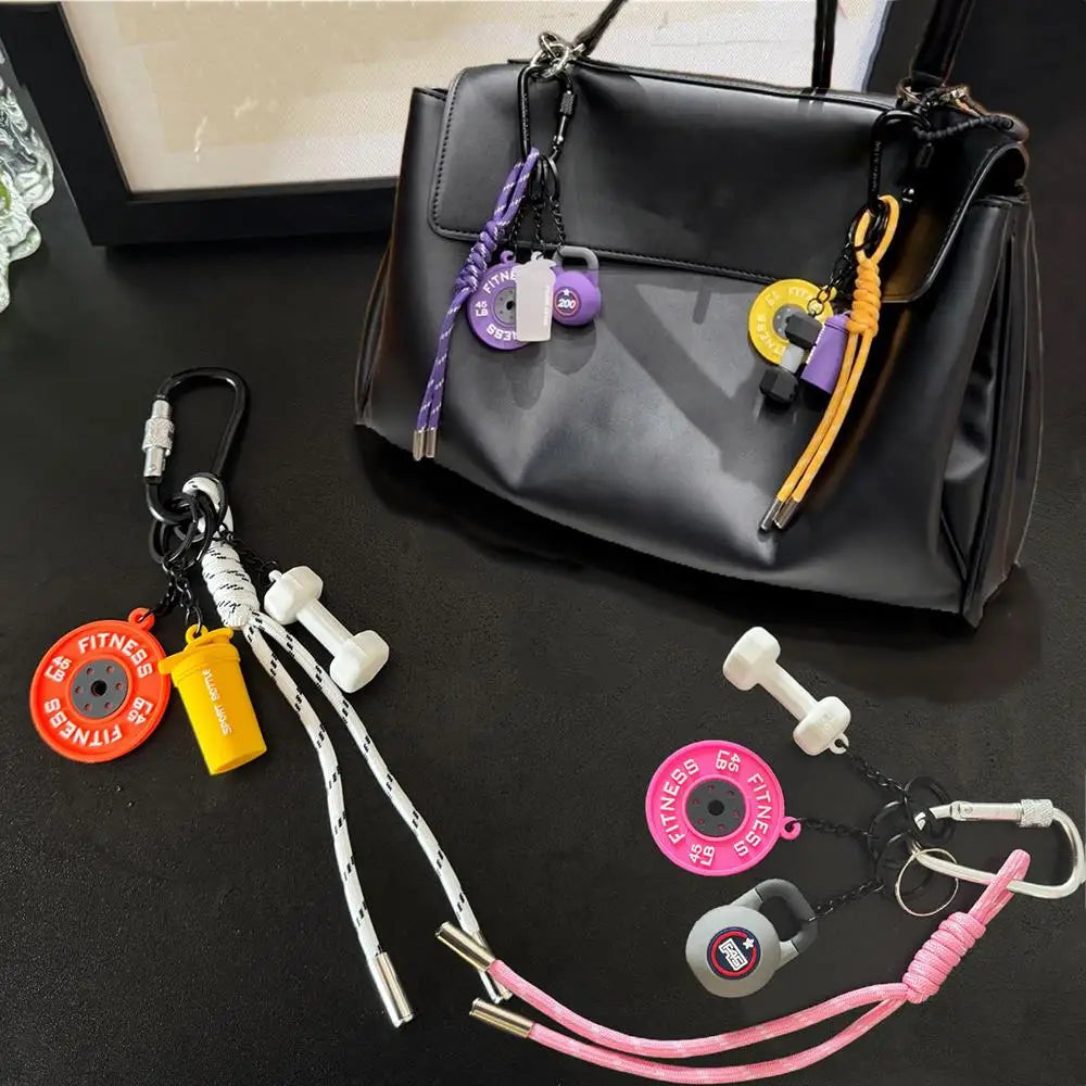 2025 Gym Series Key Chain Women Girl's Bags High-Grade Keychain Pendant Car Keyring Charm Gift INS Style Handmade Rope Key Ring