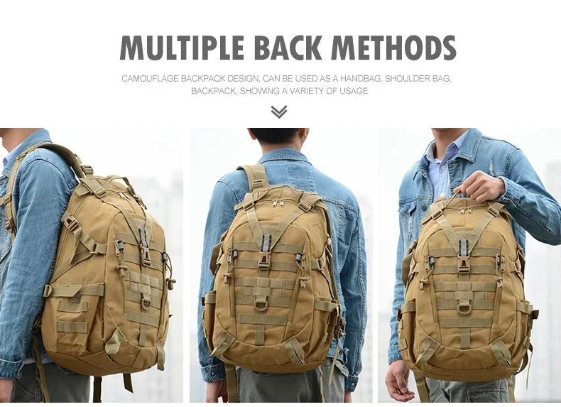 40L Camping Hiking Backpacks Tactical Backpack for Men/women Reflective Outdoor Climbing Rucksack Bag Survival Molle Travel Bags