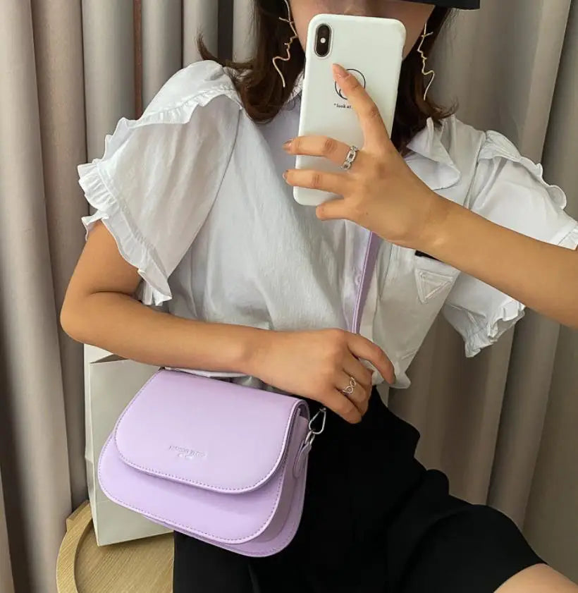 Fashionable Synthetic Leather Crossbody Bag, Womens Shoulder Bag, Simple Square Design, Adjustable Strap, Suitable for Daily Use