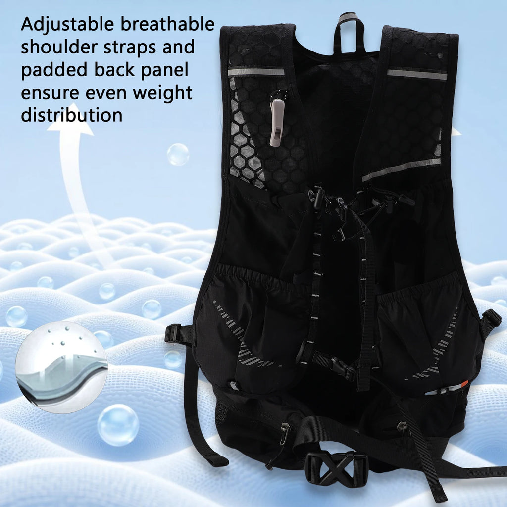 Outdoor Sports Backpack Hydration Backpack Breathable 20L Water Backpack with Multiple Pockets and Reflective Strip