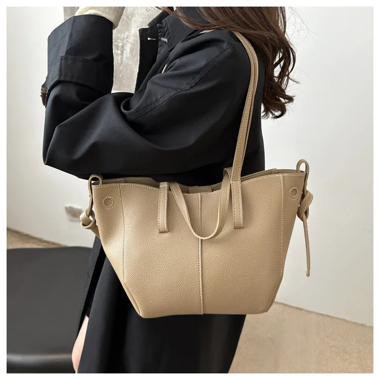 Stylish Casual Tote Bag, Large Capacity PU Leather Handbag Women Wing Bag, Fashionable Woman Bags, Commuting Armpit Shoulder Bag