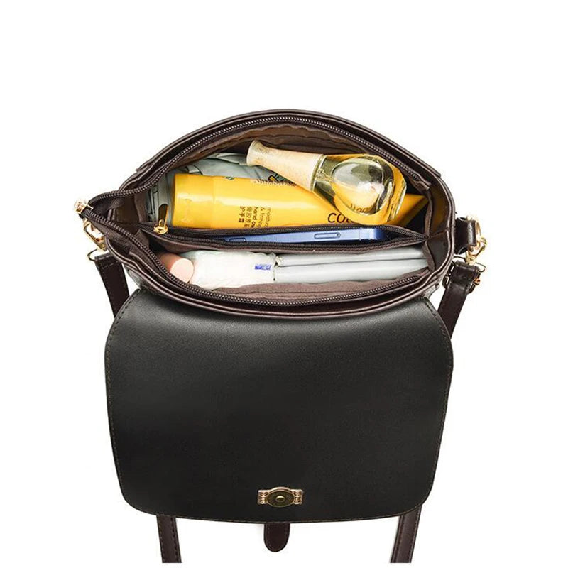 Fashion Bucket Bag Women Luxury Designer Shoulder Crossbody Bag Ladies Small Handbag Retro PU Leather Shopping Totes