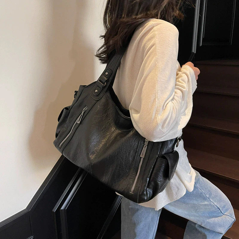 Soft Interior Compartment Shoulder Bags High Quality Solid Colors Bags for Women Fashion Zipper PU Crossbody Handbags