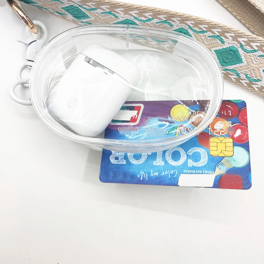 Multifunctional Shoulder Bag Strap Adjustable Replacement Bag Accessories Geometric Color Clip-on Mobile Phone Strap With Wallet