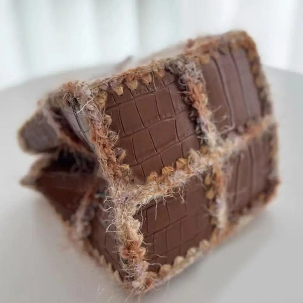 10pcs DIY Crocodile Perforated Leather Bag Surface Handmade Knit Bag Accessories DIY Knitting Handbag Shloulder Bag Parts Kit