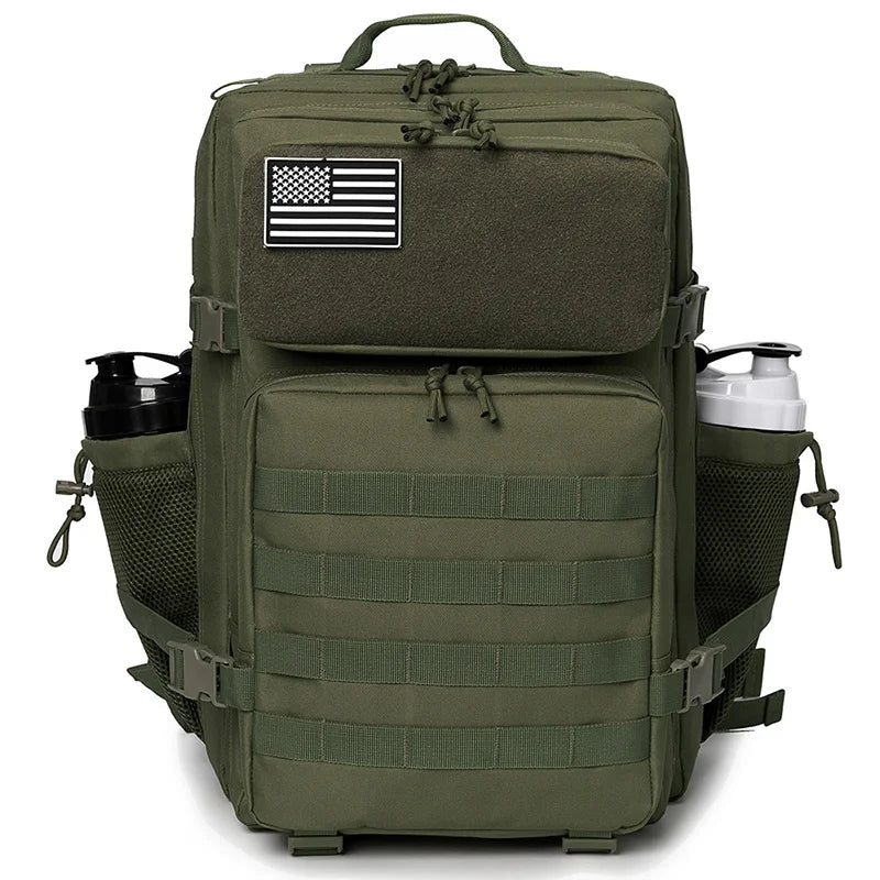 45L Tactical Backpack for Men and Women Assault Pack Bag Survival School Hiking Outdoor Heavy Duty Rucksack with Bottle Holder