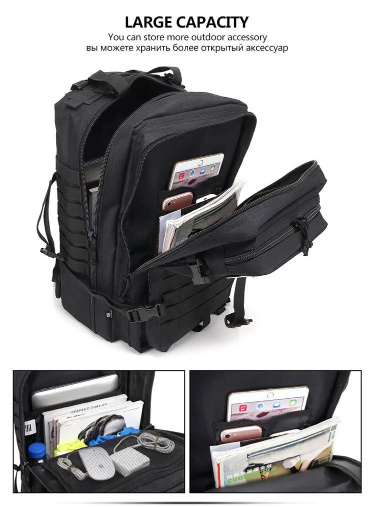 50L Man Tactical Backpacks Survival Traveling Bags Hking Outdoor 3P Assault Pack EDC Molle Pack For Trekking Hunting Bag