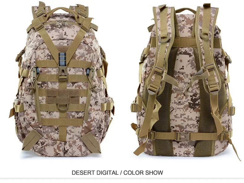 40L Camping Hiking Backpacks Tactical Backpack for Men/women Reflective Outdoor Climbing Rucksack Bag Survival Molle Travel Bags