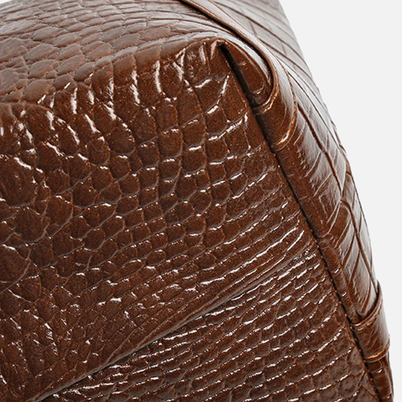Simple Versatile Crocodile Print Tote Bag Large Capacity Fashion Handbag Vintage Design Shoulder Women's Bag