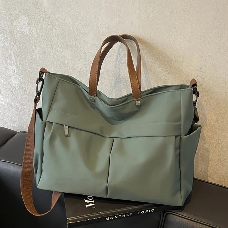 Spacious Nylon Tote Bag for Women Stylish Shoulder Crossbody Bag, Perfect for Casual Outings, Travel, Business, Fitness Shopping