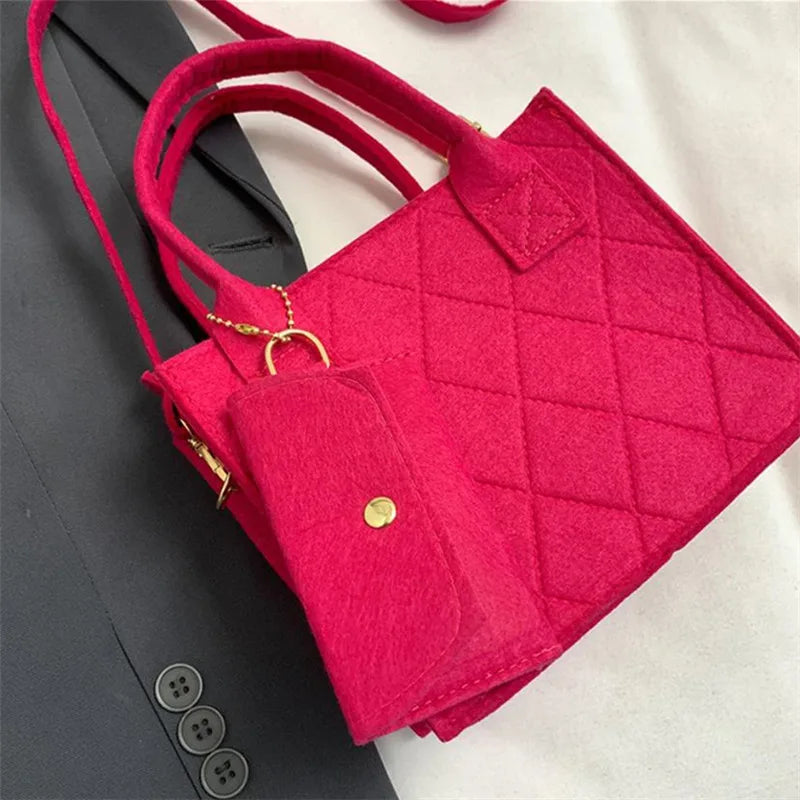 3pcs/set Embossed Women's Handbag Stylish Crossbody Bag Clutch and Wallet, Solid Color Square Shoulder Bag, Fabric for Daily Use