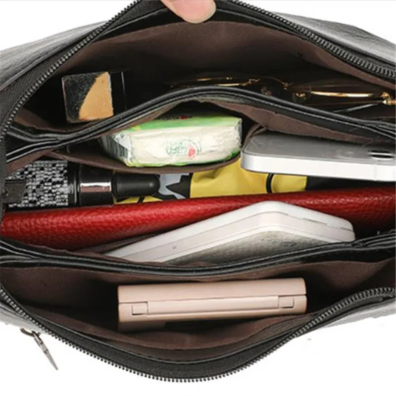 Elegant Women's Shoulder Bag with Unique Texture Design Stylish Soft  Leather Handbag with Zipper Pockets Everyday Crossbody Bag