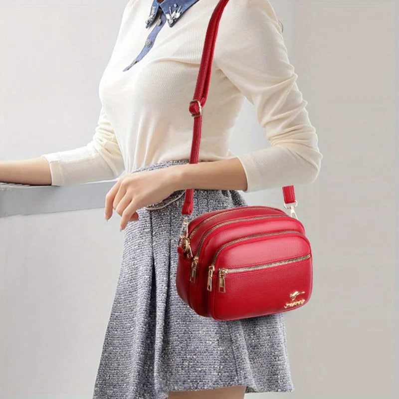 Trendy Multi-layered Fashionable Bag For Women, Versatile Crossbody Bag, Large Capacity For Daily Work Commute.