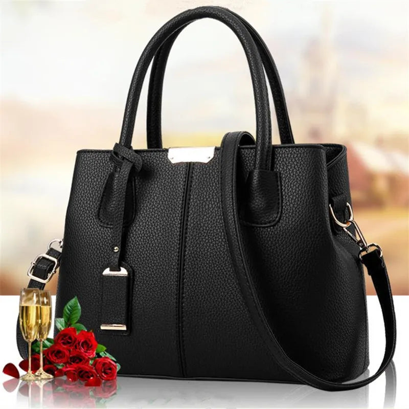 Shaping PU Leather Handbag, Stylish Versatile Tote Shoulder Bag, Large Capacity Crossbody Bag with Adjustable Straps,Zip Closure