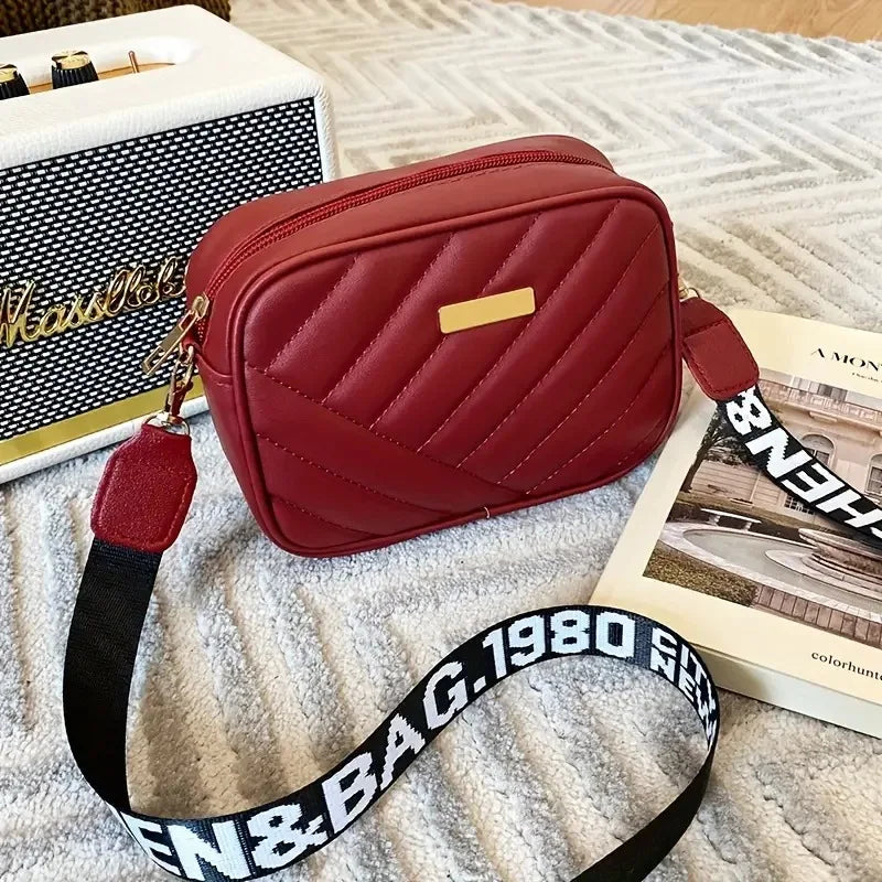 PU Camera Bag, Solid Color Ladies Bag, New Diamond Pattern Crossbody Bag for Women, Single Shoulder Mobile Phone Bag for Storage