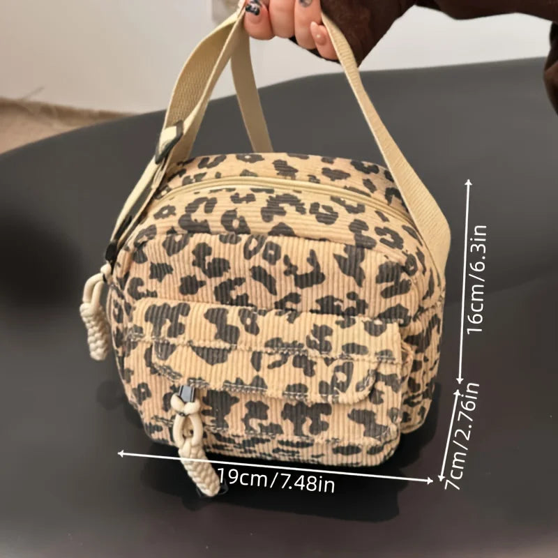 Women's Casual Mini Crossbody Bag, Corduroy Design Phone Bag, Adjustable Strap, Zipper Closure, Single Shoulder Purse