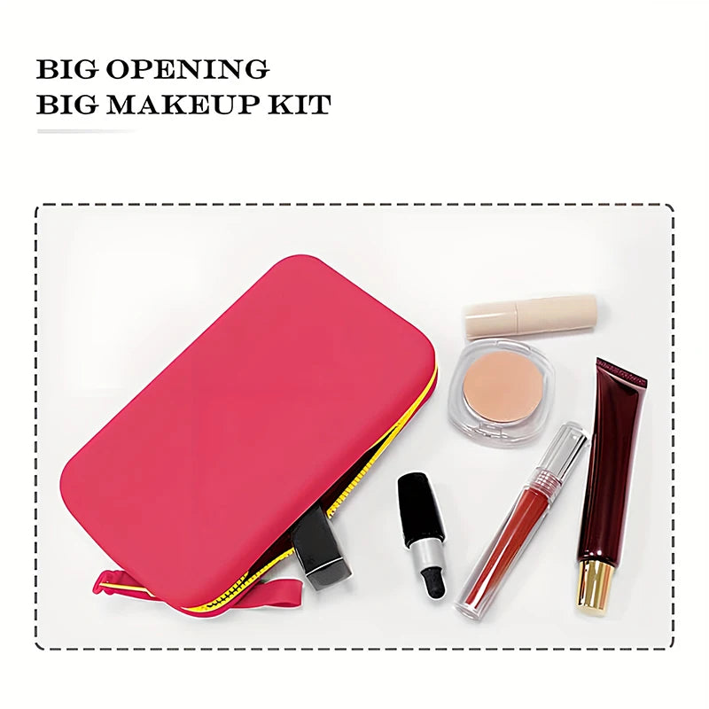 Square Silicone Storage Bag, Portable Travel Cosmetics and Toiletries Bag, Multifunctional Waterproof Cosmetic Bag with Zipper