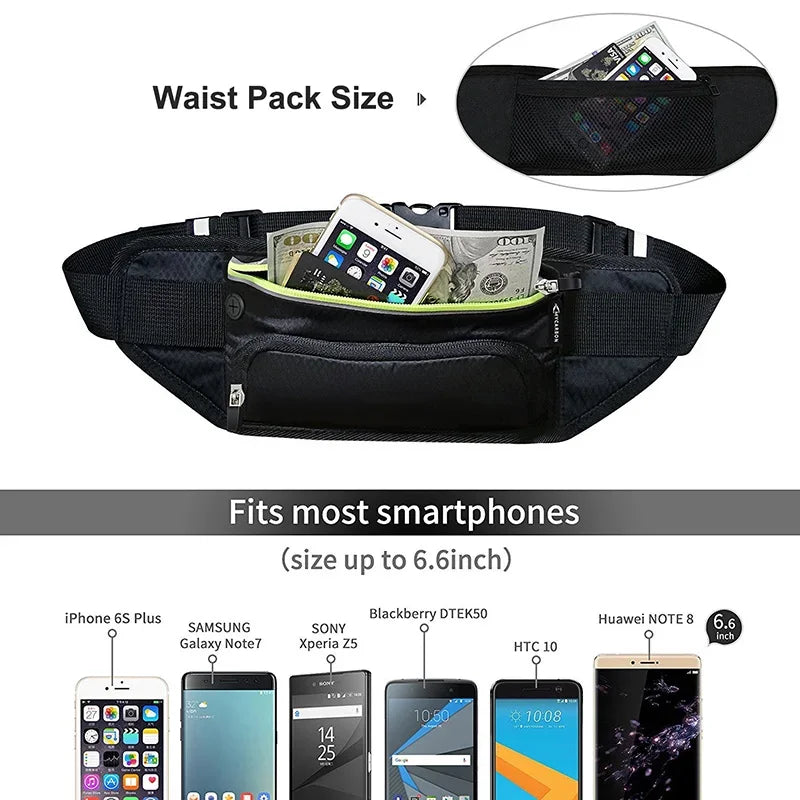 Sport Trail Running Belt Waist Bag Hydration Jogging Pouch Water Bottle Fanny Pack Men Women Gym Fitness Cycling Money Belt Bags