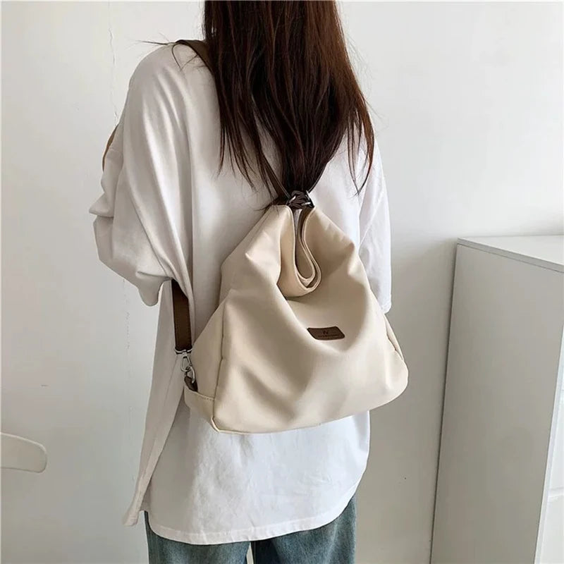 Designer Nylon Women's Casual Travel Backpack Trendy Top-Handle Shoulder Crossbody Bag Luxury Handbags Female Purse