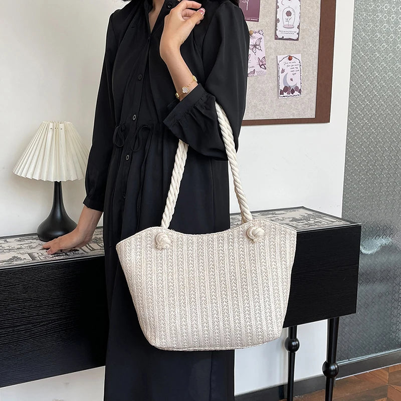 Personalized Leisure Commuter Tote Bag Summer New Fashion Simple Shoulder Bag Trend Large Capacity Handbag
