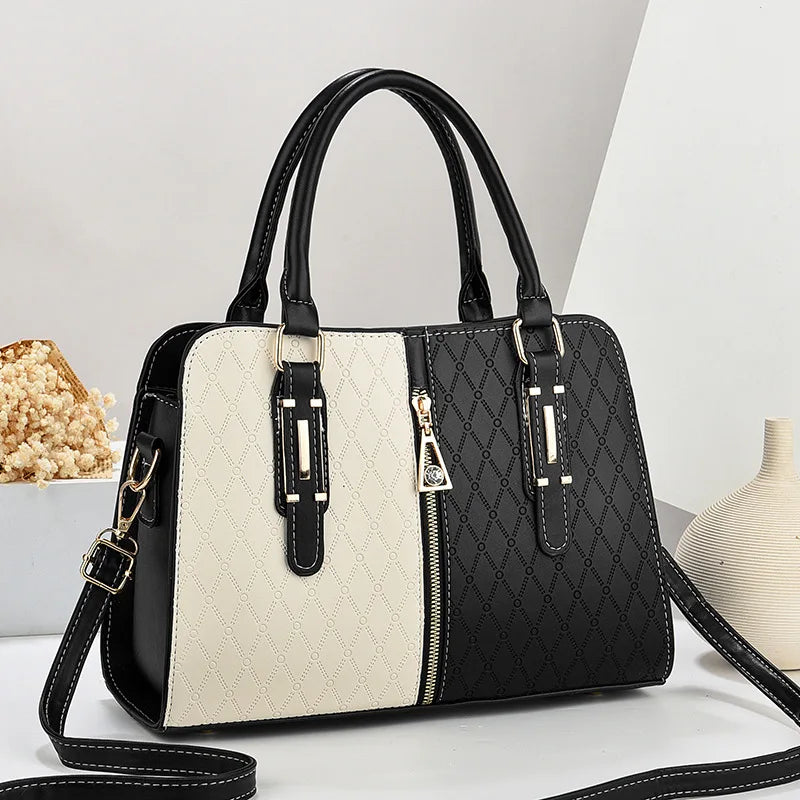 Women's handbag fashionable and atmospheric shoulder messenger bag simple and versatile color matching middle-aged mother bag