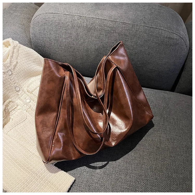 Retro PU Women's Handbag, Large Capacity Handbags Shoulder Bag, Street Leisure Shopping Tote Bag Bags, Suitable for Daily Use