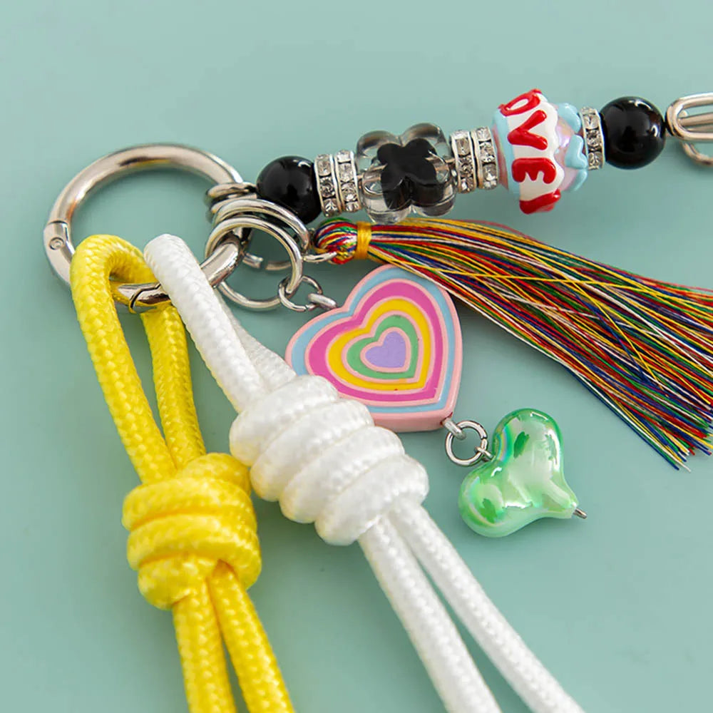 Hot Fashion Creative Key Pendant Colorful Rope Bag Accessories Charms Y2K Keychain Women Handbag Hanging Decoration Bag Pendant