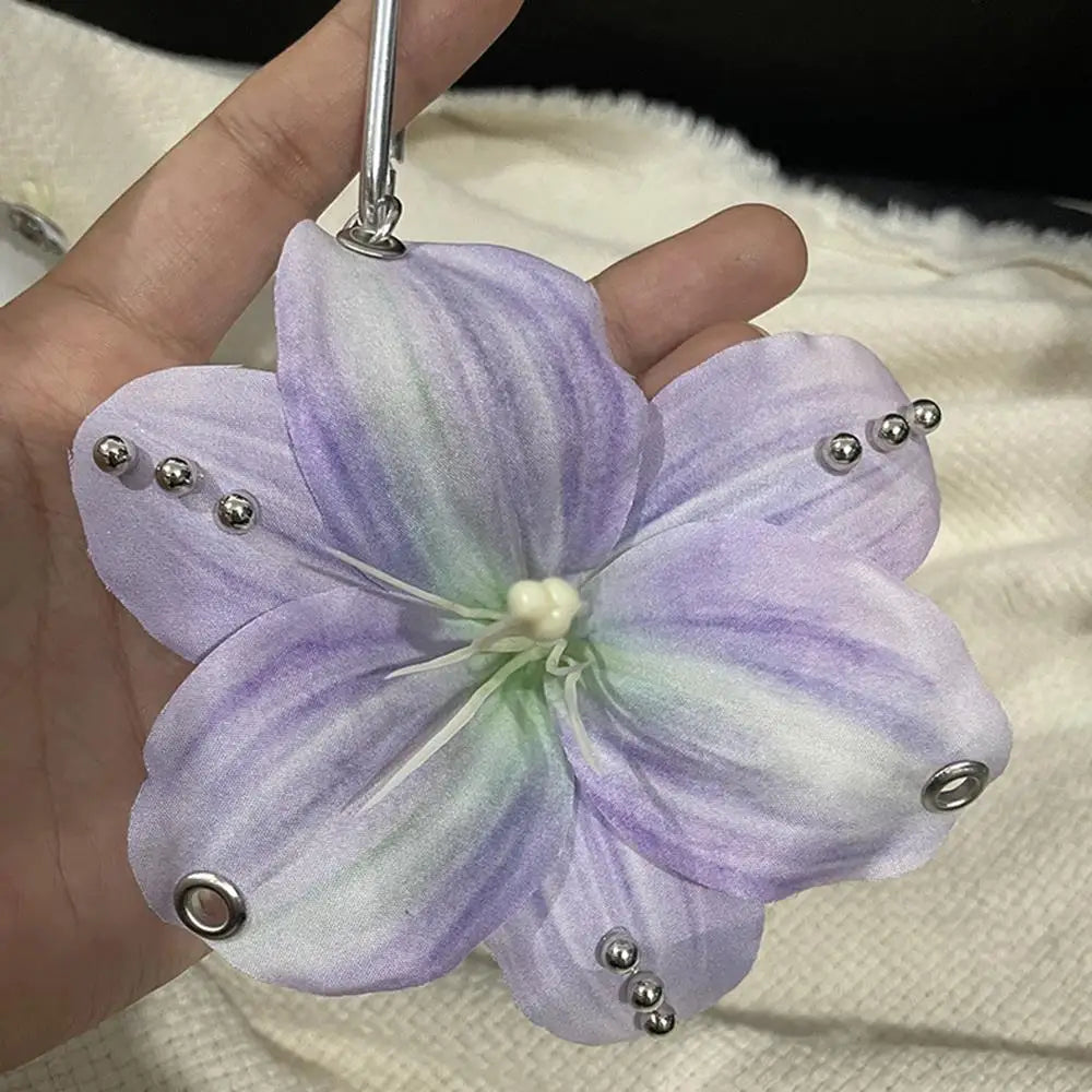 HOT Creative Exquisite Phalaenopsis Orchid Lily Keychain Backpack Decoration Simulation Flower Bag Pendant Handbag Accessories