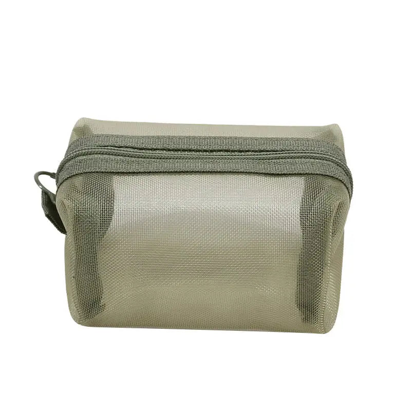 Mini Clear Nylon Mesh Cosmetic Bags Cute Women Small Lipstick Makeup Bags Pouch Data Line Key Earphone Organizer Case
