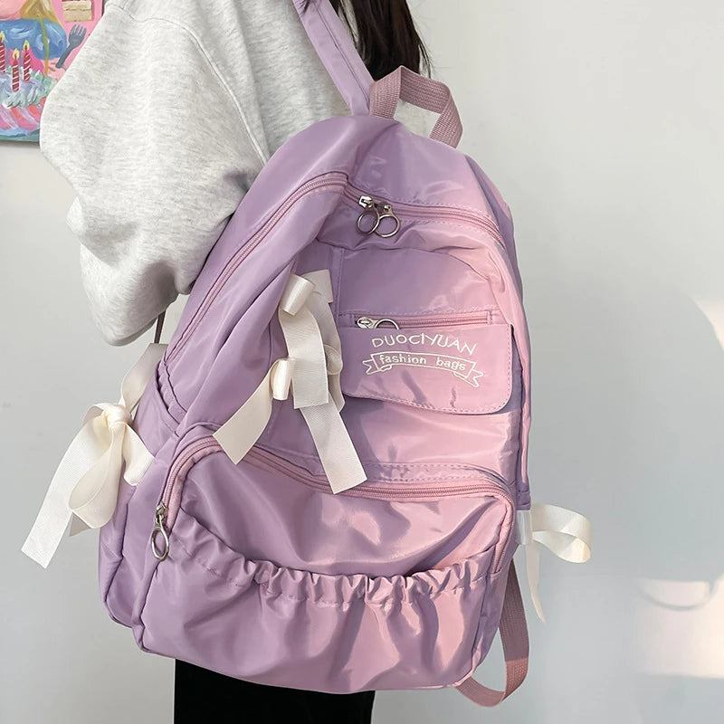 Fashion Backpack Nylon Women Backpack Anti-theft Shoulder Bags New School Bag for Teenager Girls School Backapck Female