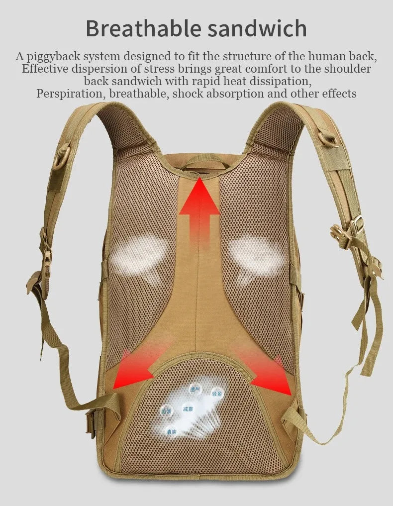 35L Large Capacity Men's Tactical Backpacks Survival Hiking Outdoor Computer Bag Treeking Day Pack Casual Sports Bag