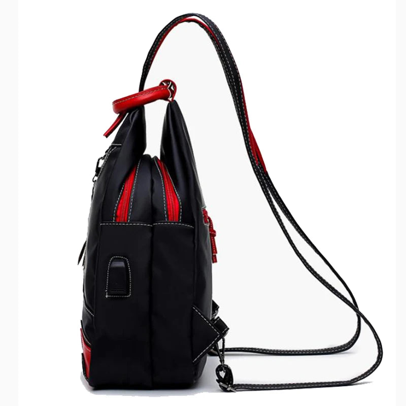 Fashion Women Backpack Waterproof Nylon Shoulder Bag Leisure Travel Luggage Bag Outdoor Crossbody Bag Student School Bag
