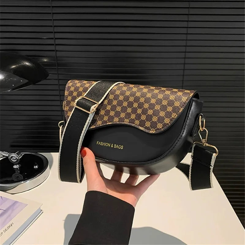 Vintage Leopard Style Crossbody Bag, Small Crossbody Bag, Synthetic Leather Perfect for Outdoor Streetwear and Holiday Gifts
