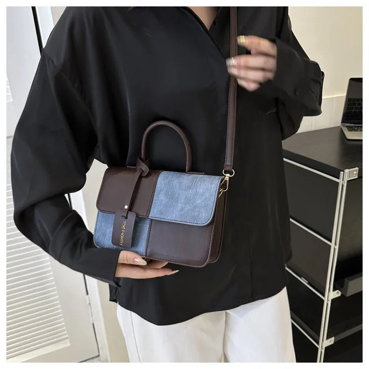 Fashionable PU Leather Handbag Women for Commuting, Stylish Single Color Blocking Handbags Shoulder Bag, Daily Outfit Tote Bag