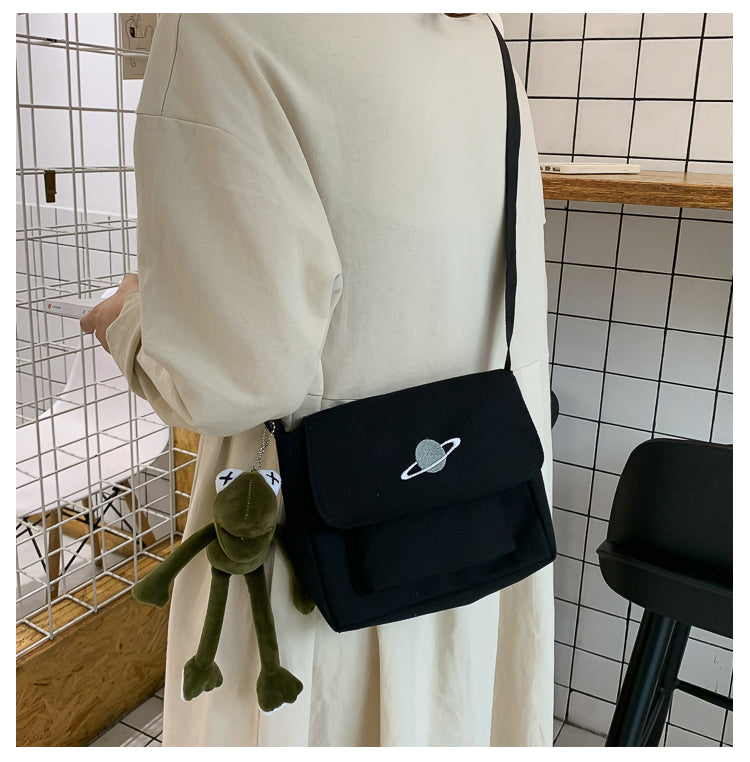 Casual Collage Student Messenger Bag Women Small Bag Canvas Shoulder Bag For Women Print Crossbody Bags Bolsas Sac