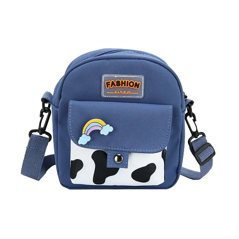 Harajuku Phone Crossbody Bag Nylon Cute Small Bags for Women Cow Pattern Square Small Shoulder Bag Suitable for Women Daily Use