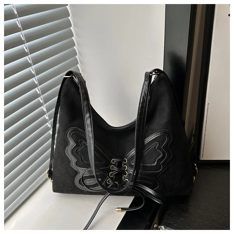 Large Capacity Bow Tie Backpack, New Retro Single Handbag Shoulder Messenger Bag, High Grade Matte Leather Tote Cross Body Bags