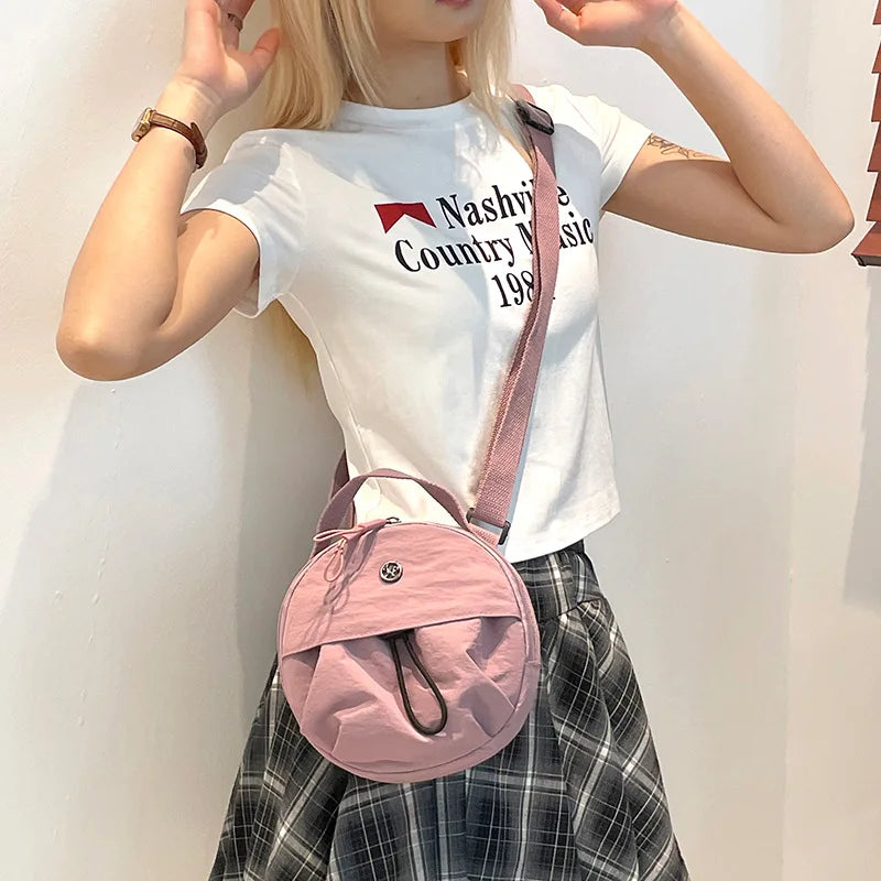 Thickened Waterproof Round Handbag, Single Shoulder Messenger Bag, Versatile Fashion Cross Body Phone Purse Pouch for Going Out
