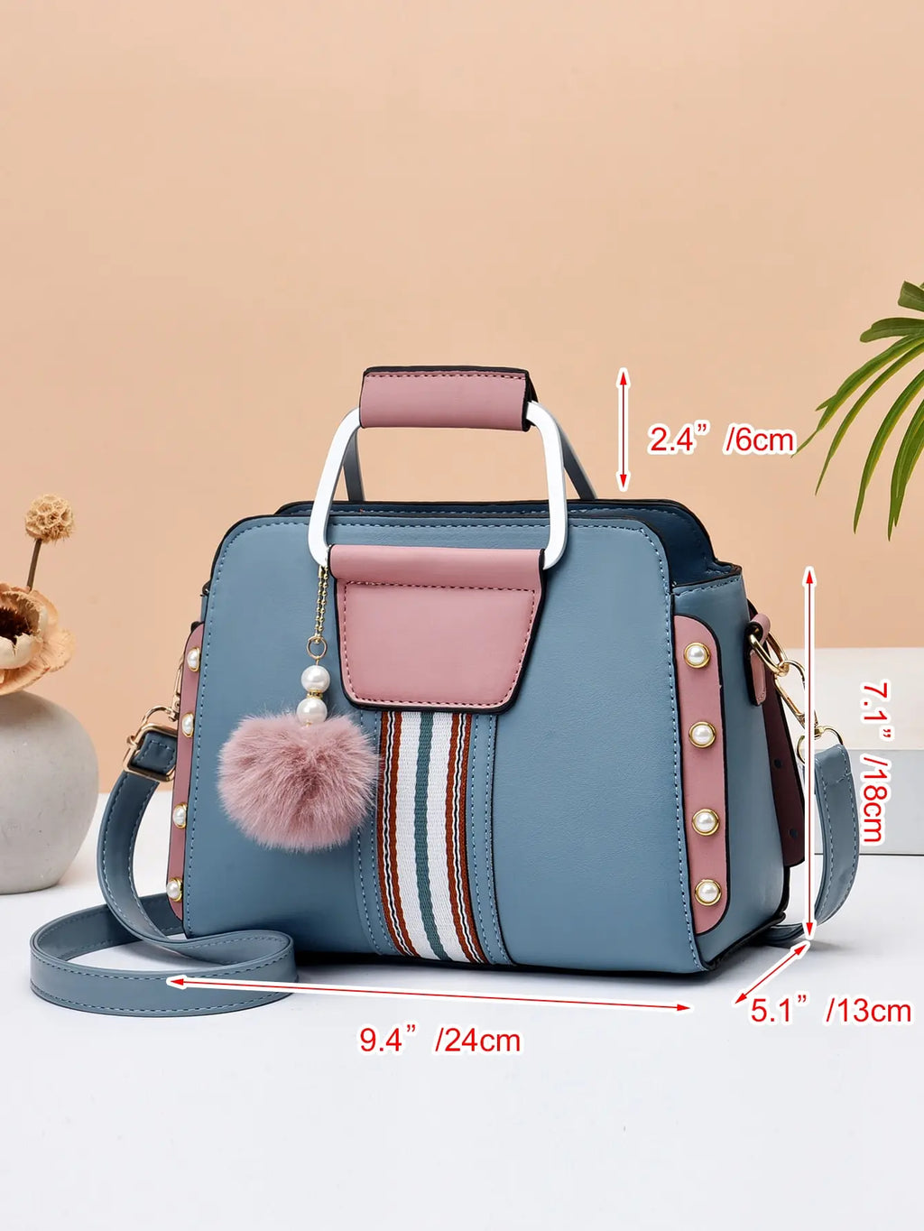 1 piece spliced contrasting handbag, a simple and casual daily accessory, an ideal choice for shopping and going out