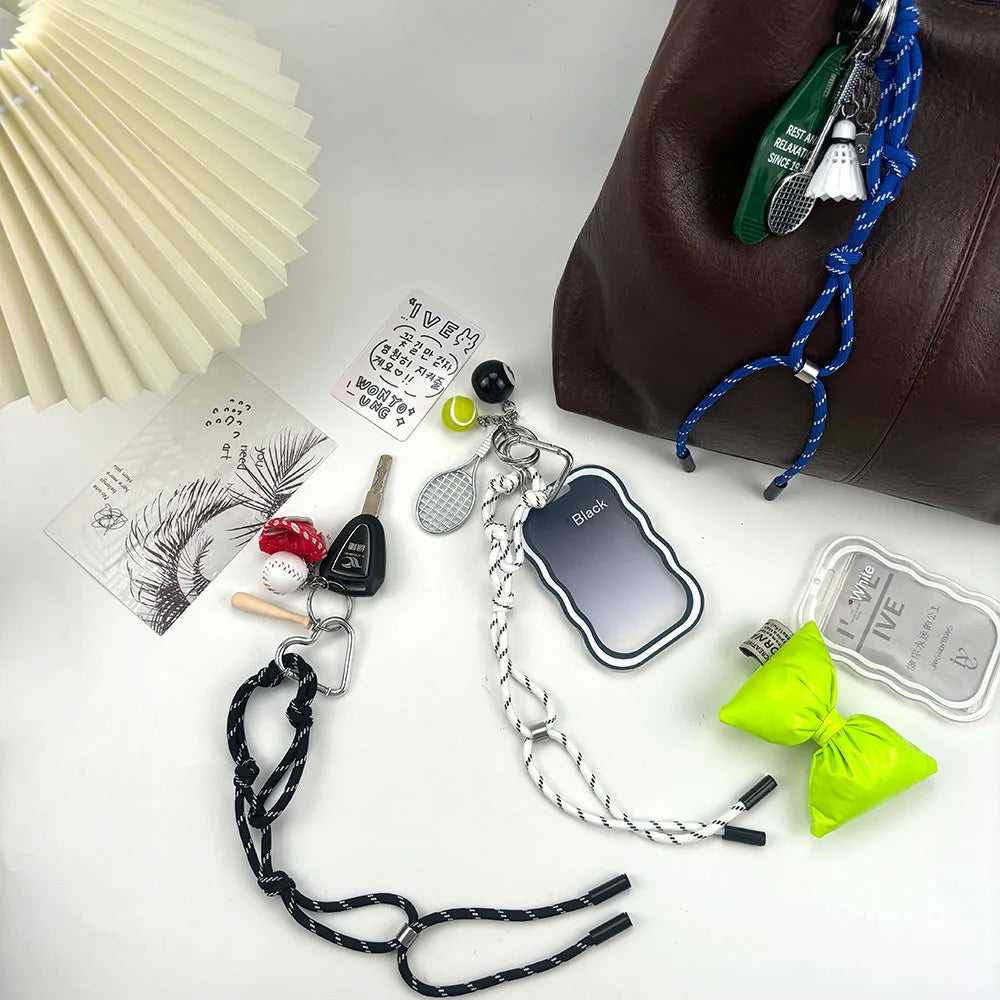 Hot Sale Fashion Women's Handbag Charms INS Braided Rope DIY Bag Pendant Keychain Colorful Rope Knot Design For Bags & Keys