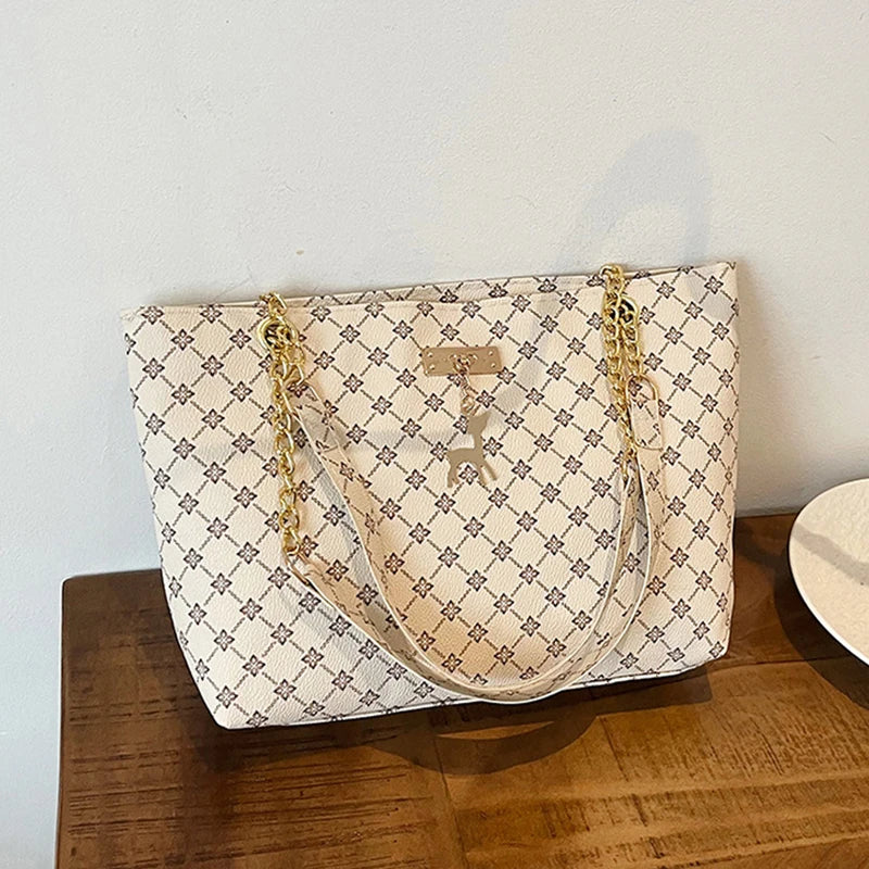 2024 Autumn and Winter New Presbyopic Handbag Shoulder Bag Large Capacity Tote Bag Women's Bag