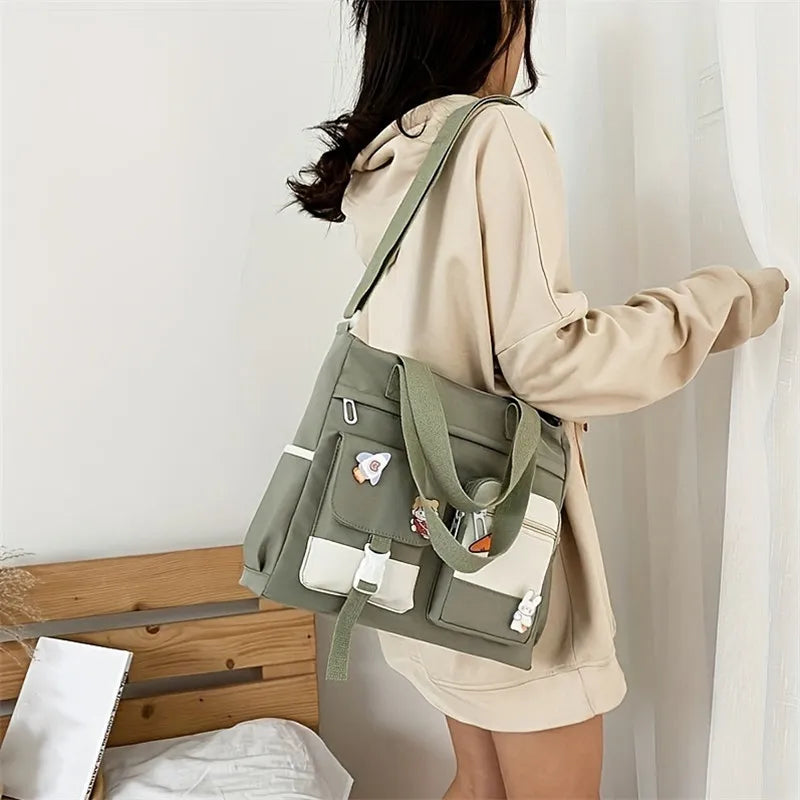 Oxford Fabric Tote Bag, Teen Handbag Shoulder Bag, Nylon Ladies Messenger Bag, Girls Women Cross Body Bags, Student School Bags