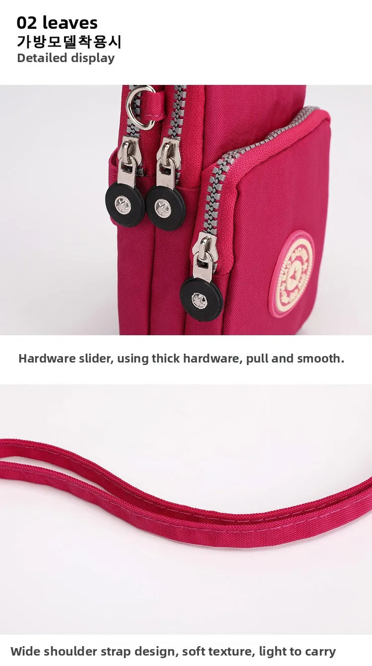 Sports Arm Bag, Women Mobile Phone Bag Running Messenger Purse Wallet, Women's Shoulder Cross Body Bags Multi Layer Zipper Pouch